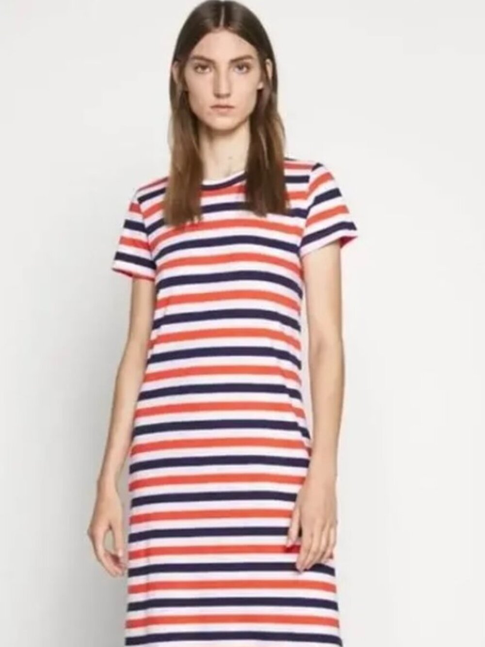 J Crew T Shirt Dress In Meg Stripe Indigo Sunset NWT Small AP169
